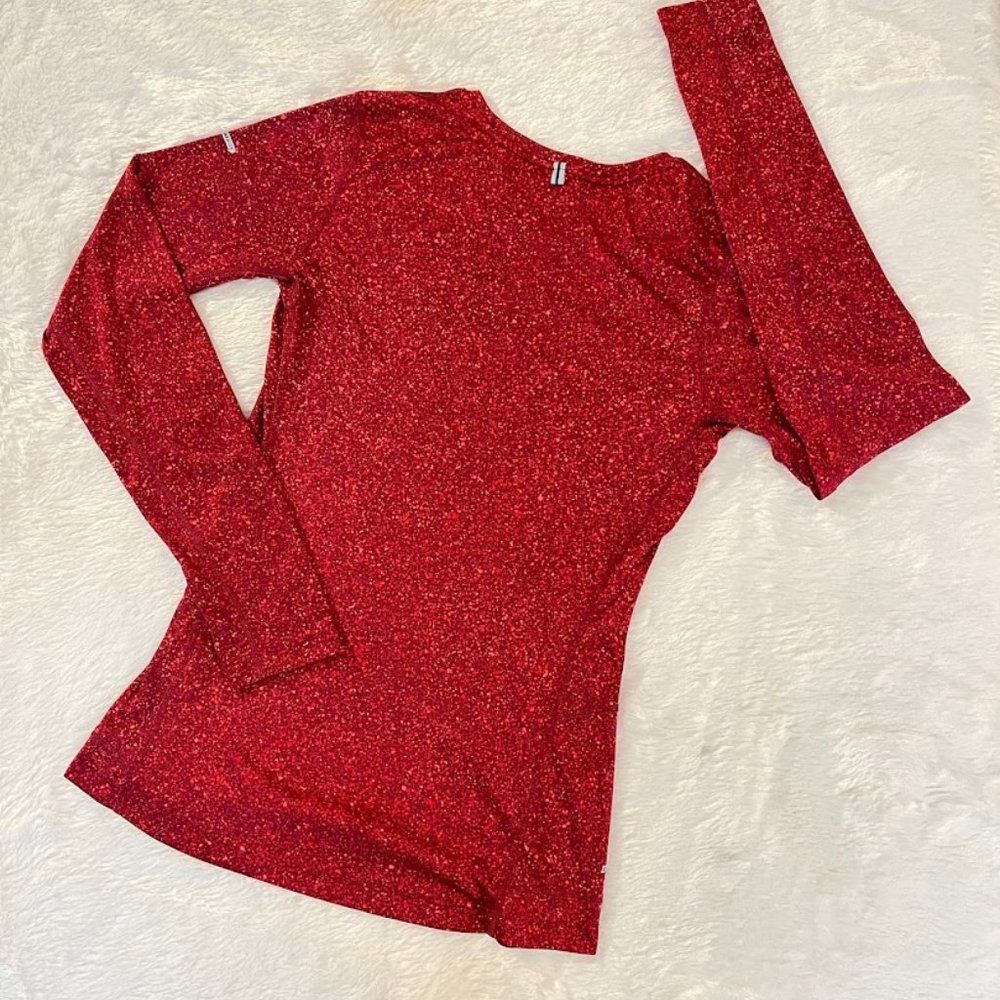 2077 Nike Running DRI-Fit Long Sleeve Tee Size XS Red/Pink - Picture 3 of 3